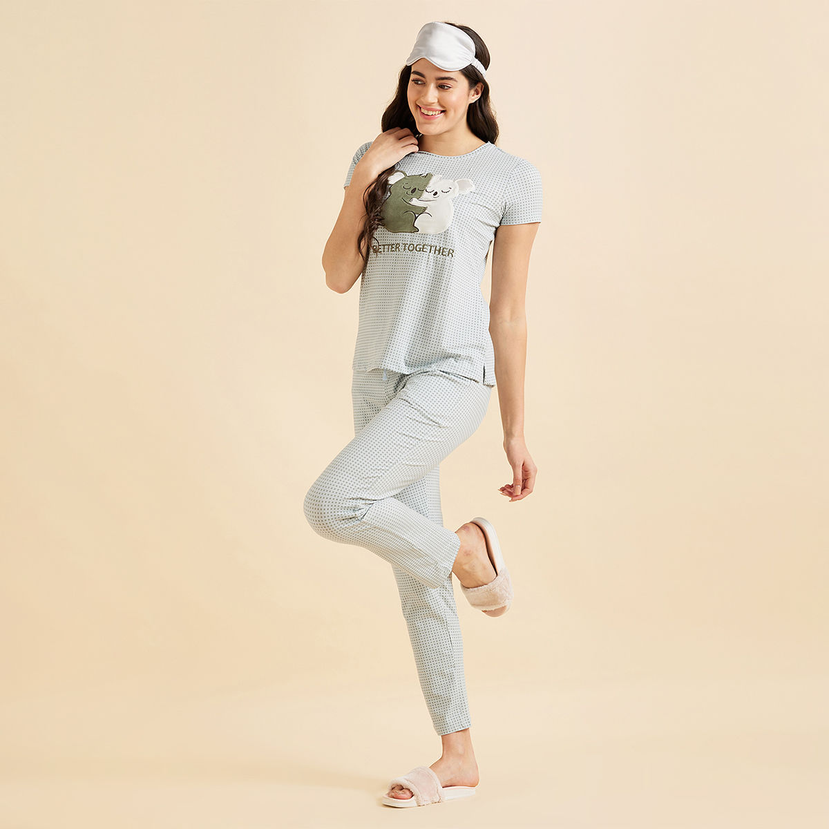 Sweet Dreams Women Half Sleeves Pyjama Set - Blue (Set of 2): Buy Sweet ...