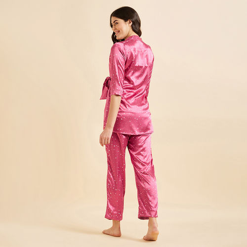 Buy Sweet Dreams Women Printed Piece Pyjama Set Pink (Set of