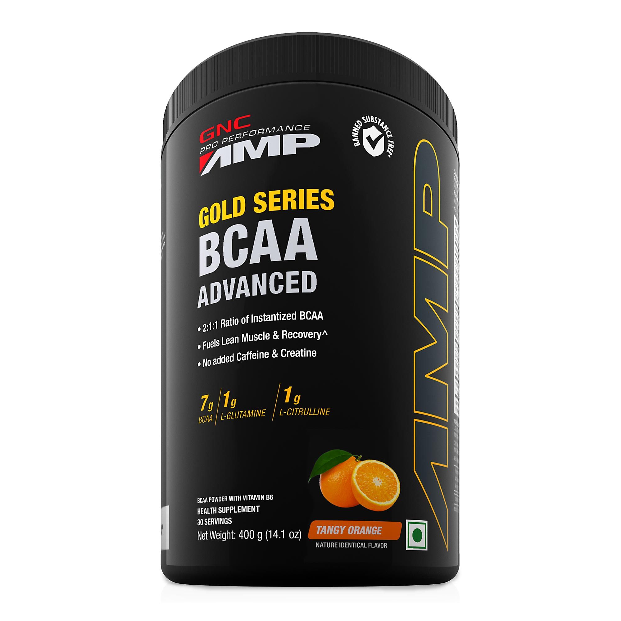 GNC AMP Gold Series BCAA Advanced with Vitamin B6 14.1 Oz (Orange