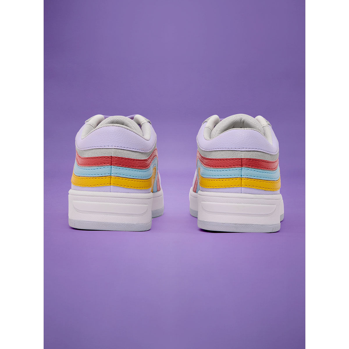 The Souled Store Official FRIENDS Multi Color Wave Women Sneakers UK 3