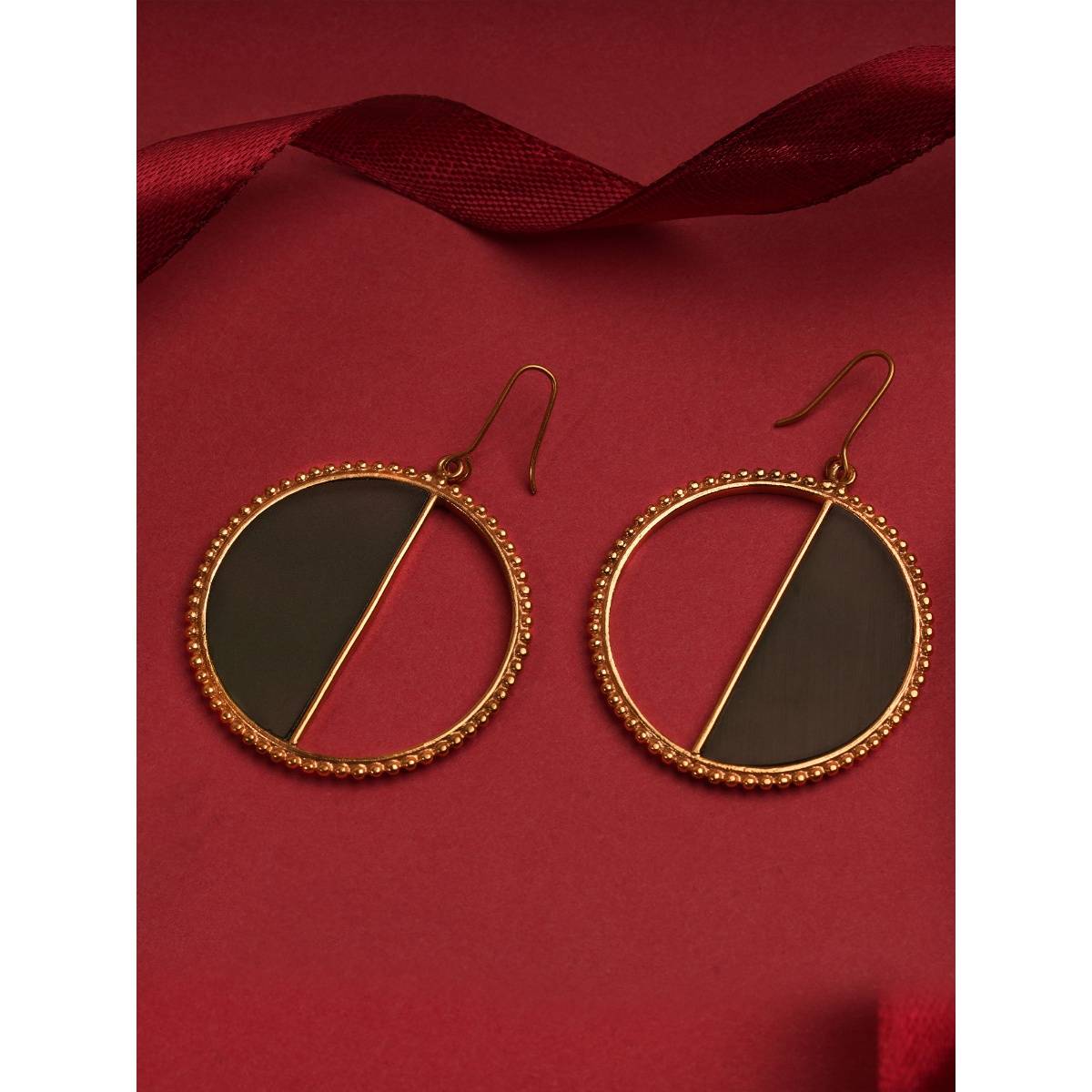 Suhani Pittie Gold Plated Half And Half Basil Green Acrylic Bali