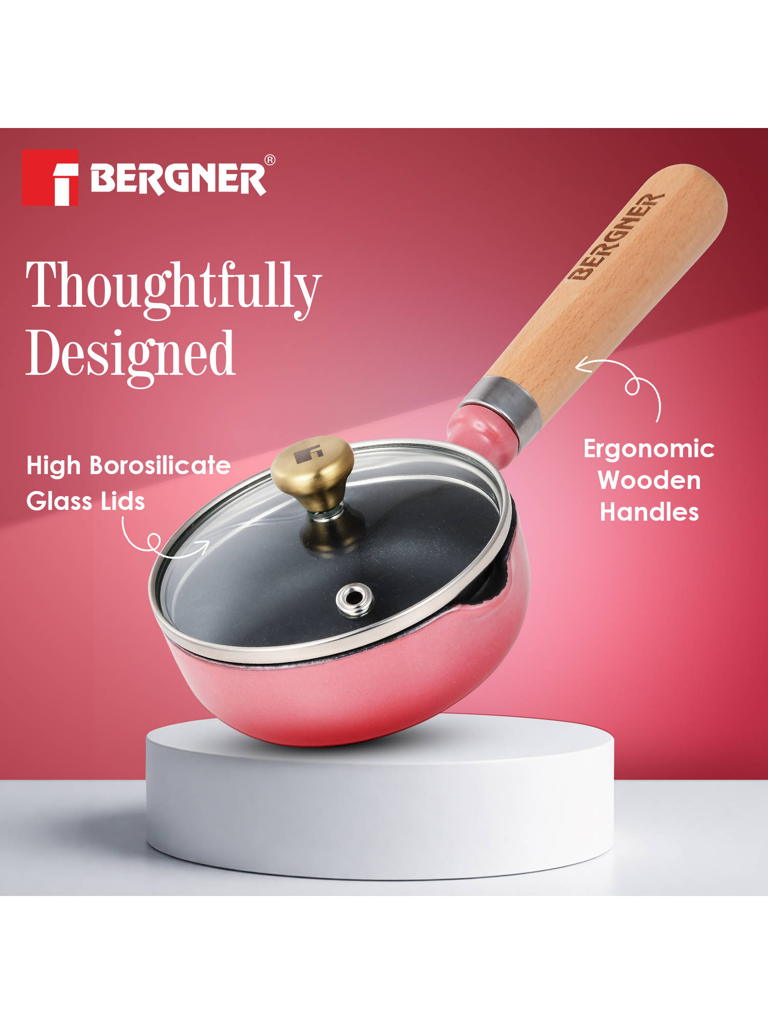 Buy Bergner Excalibur Light Cast Iron Induction Bottom Pink Tadka