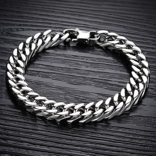 Galis Mens Bracelet - Stainless Steel Bracelet for Men, Silver Plated Non Tarnish Bracelet for Men, Stylish Mens Jewelry for Birthday, Chain