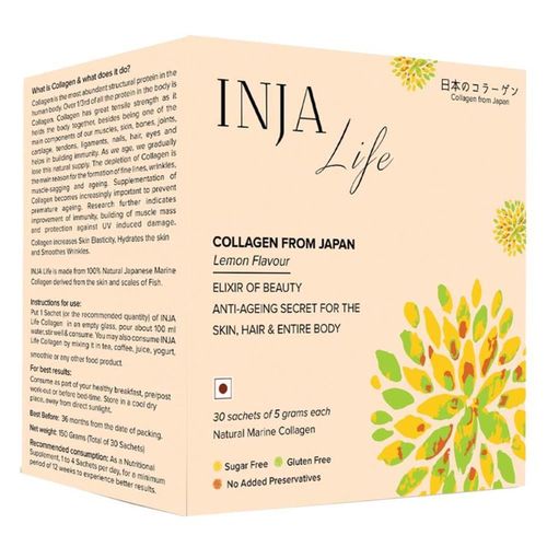Buy INJA Life Japanese Collagen- with Vit C- Glutathione- Glucosamine -  Lemon Flavour Online