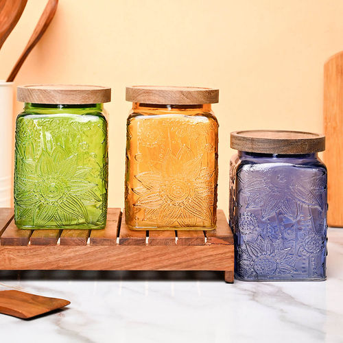 Buy Voncasa Glass Jar Set of 800Ml Online