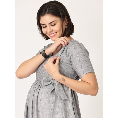 Buy The Mom Store Silver Storm Shimmer Maternity Dress with