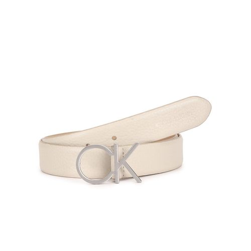 Calvin Klein Logo Beige Leather Classic Belt (75)