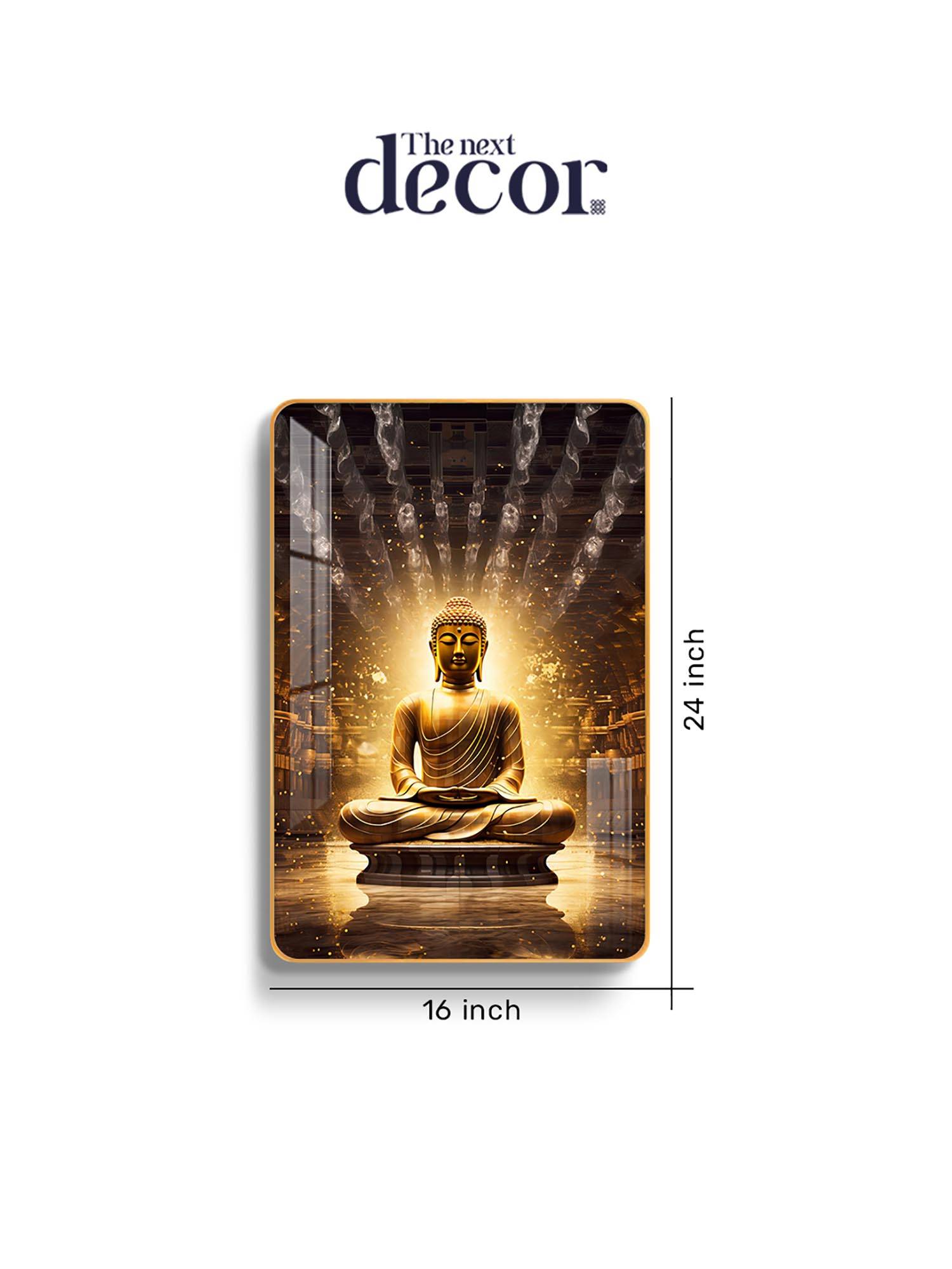 Buy The Next Decor Buddha's Glow Wood Glass Finish Wall Art Online