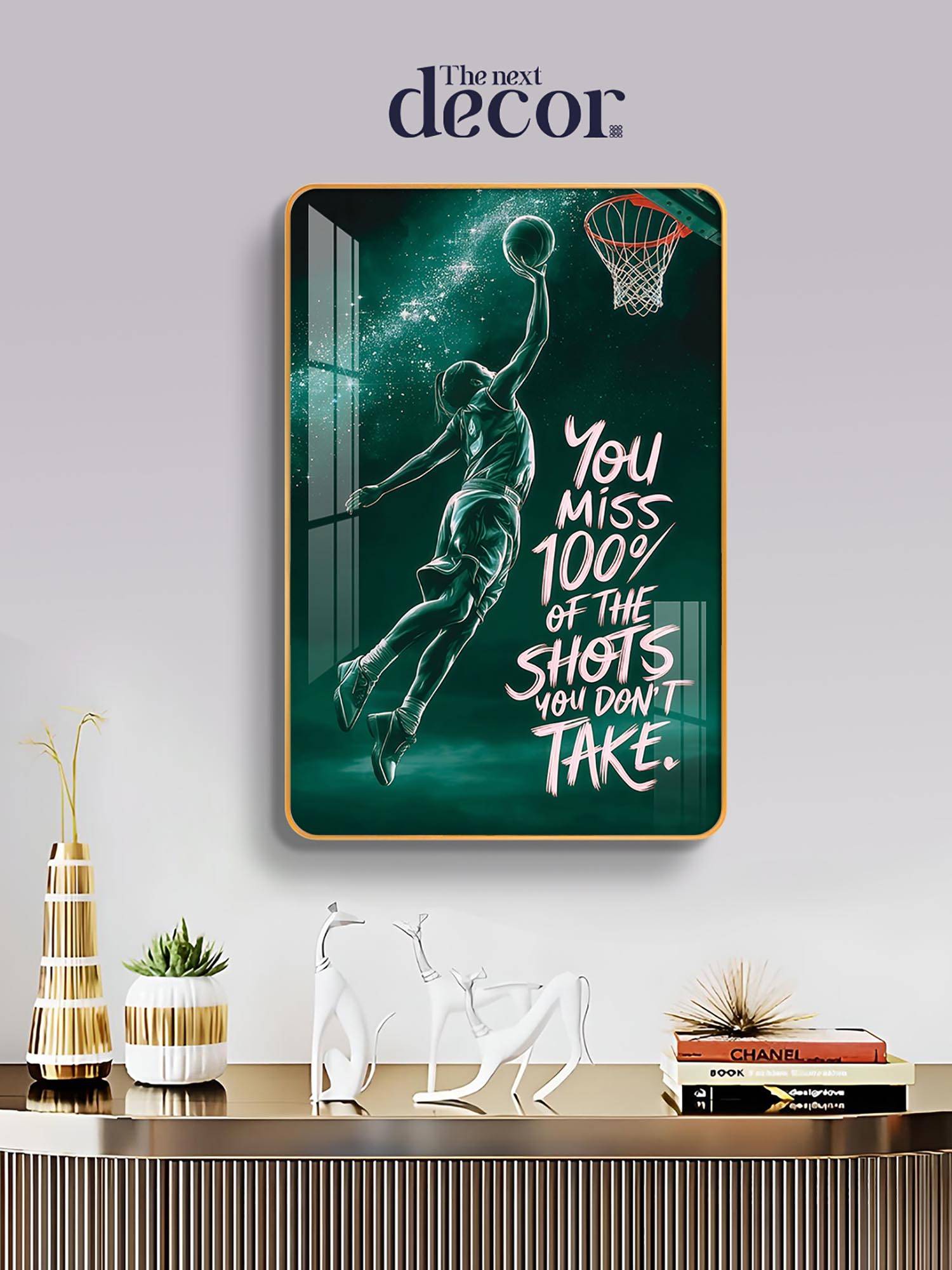 The Next Decor Motivational Quote Wood Glass Finish Wall Art