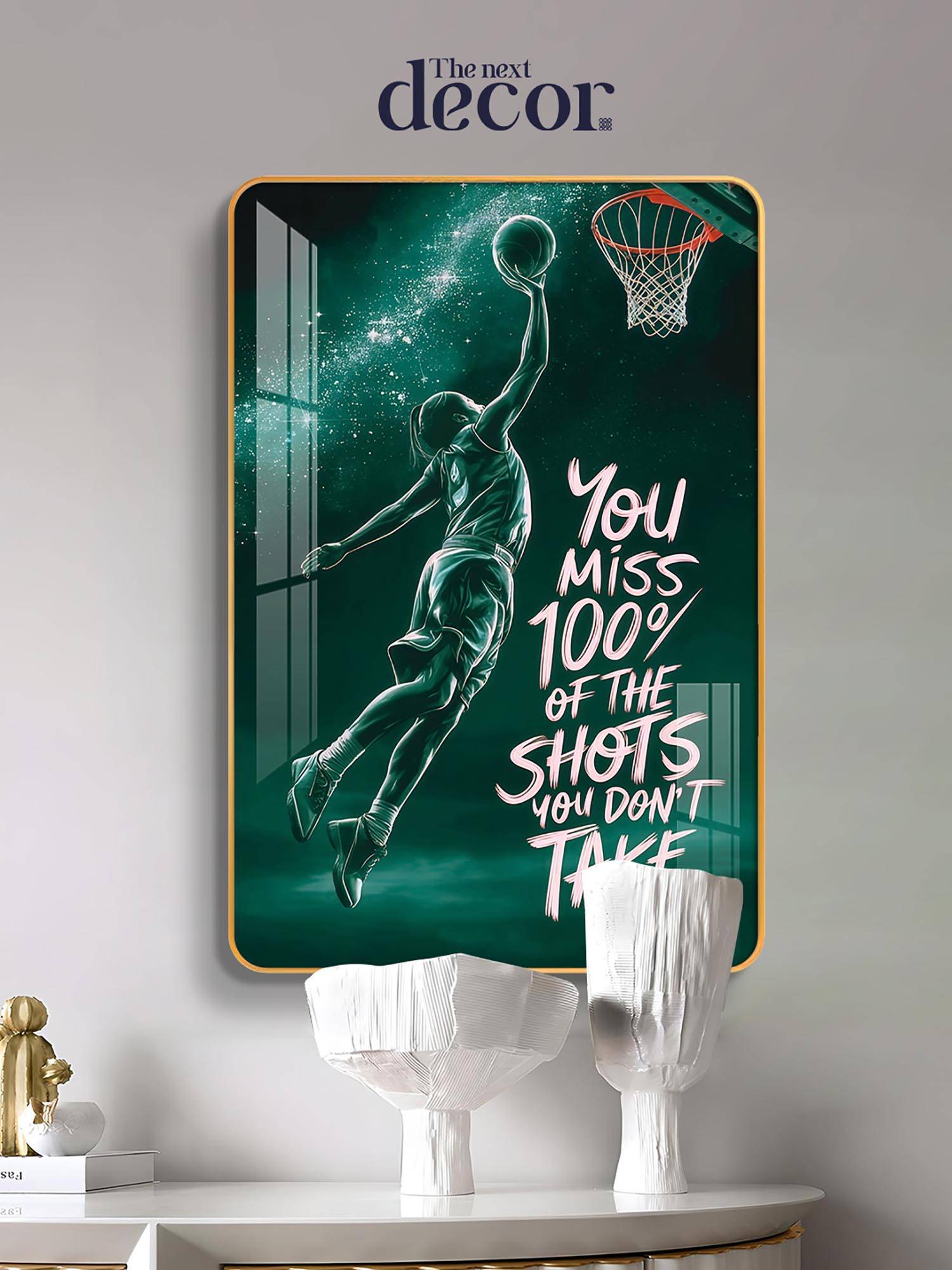 The Next Decor Motivational Quote Wood Glass Finish Wall Art