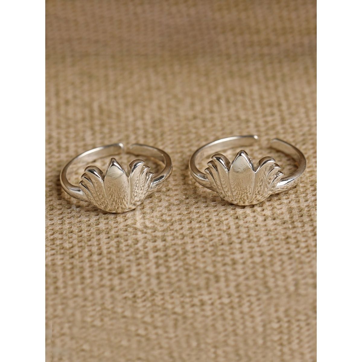 Fine sterling silver lotus flower double rope toe ring 3120 toe rings, one  size