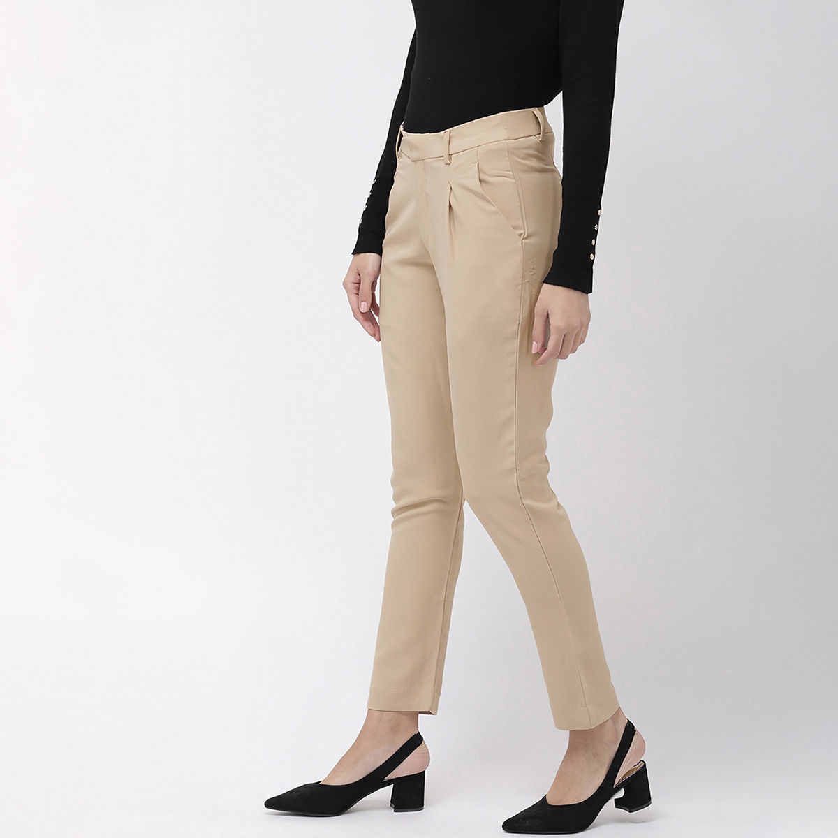 Tall Womens LTS Beige Brown Stretch Bootcut Trousers  Long Tall Sally