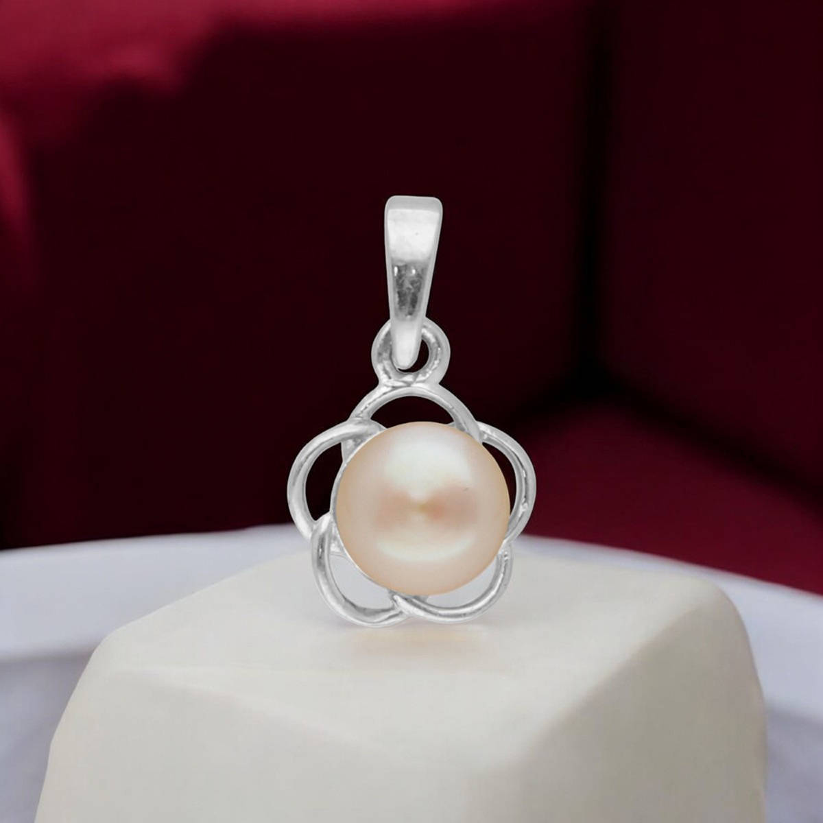 Sri Jagdamba Pearls 925 Sterling Silver Falguni Designer Pearl Pendant
