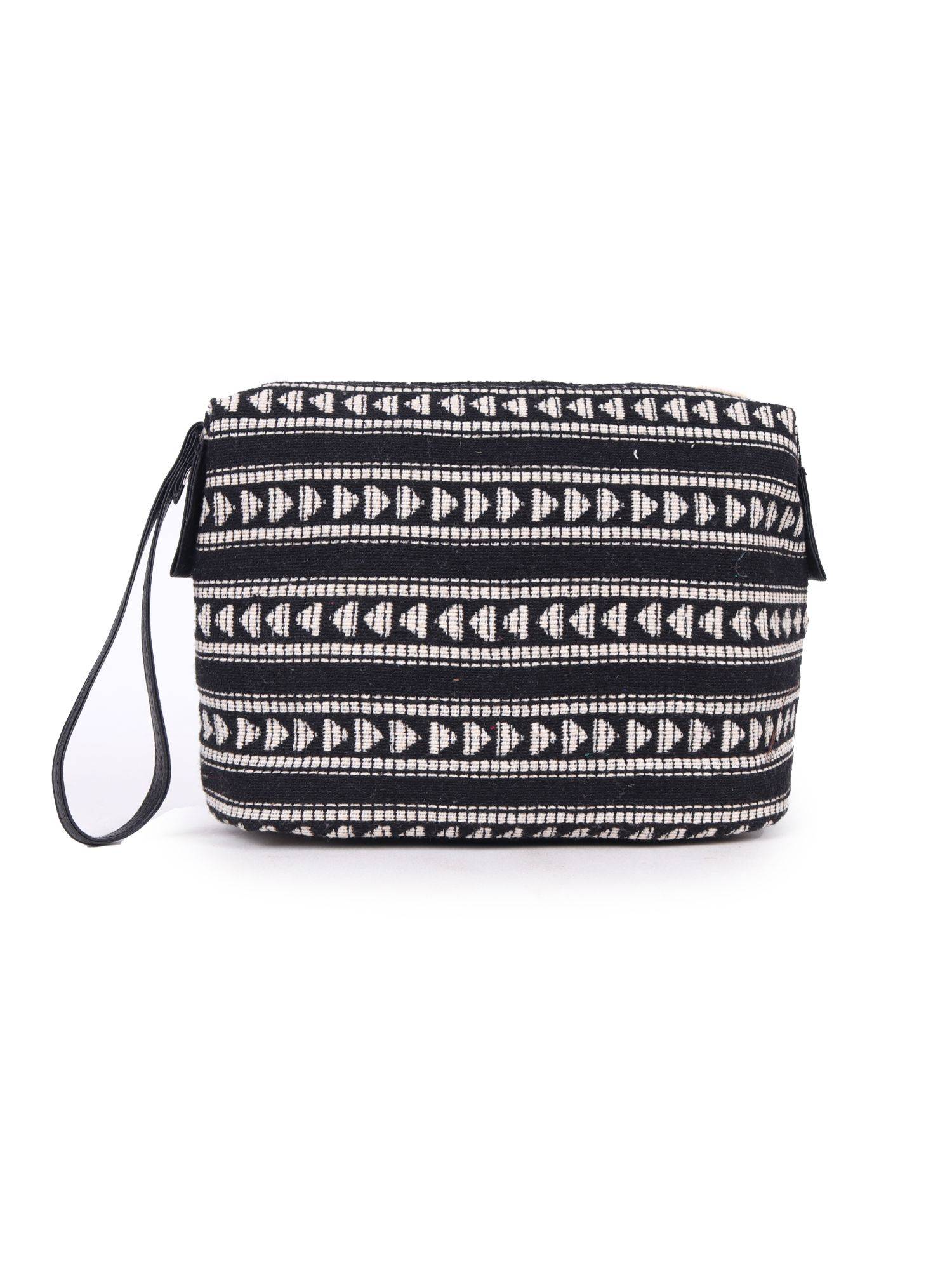 Astrid Textured Pouch With Zipper Closure And Wristlet Grey