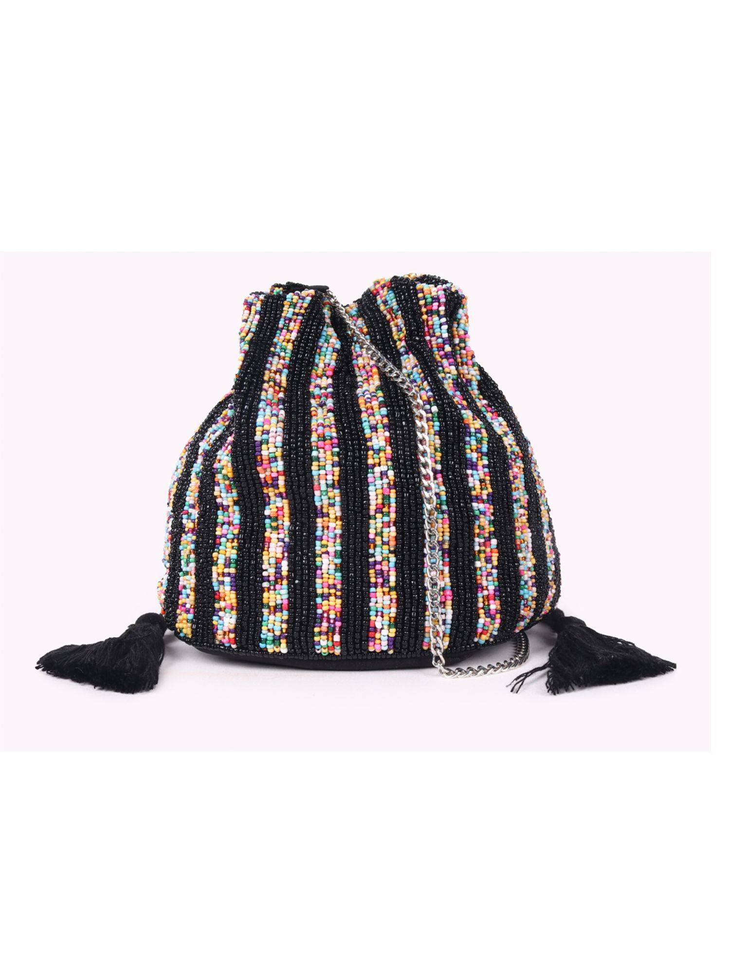 Astrid Beaded Potli Bag For Women Black