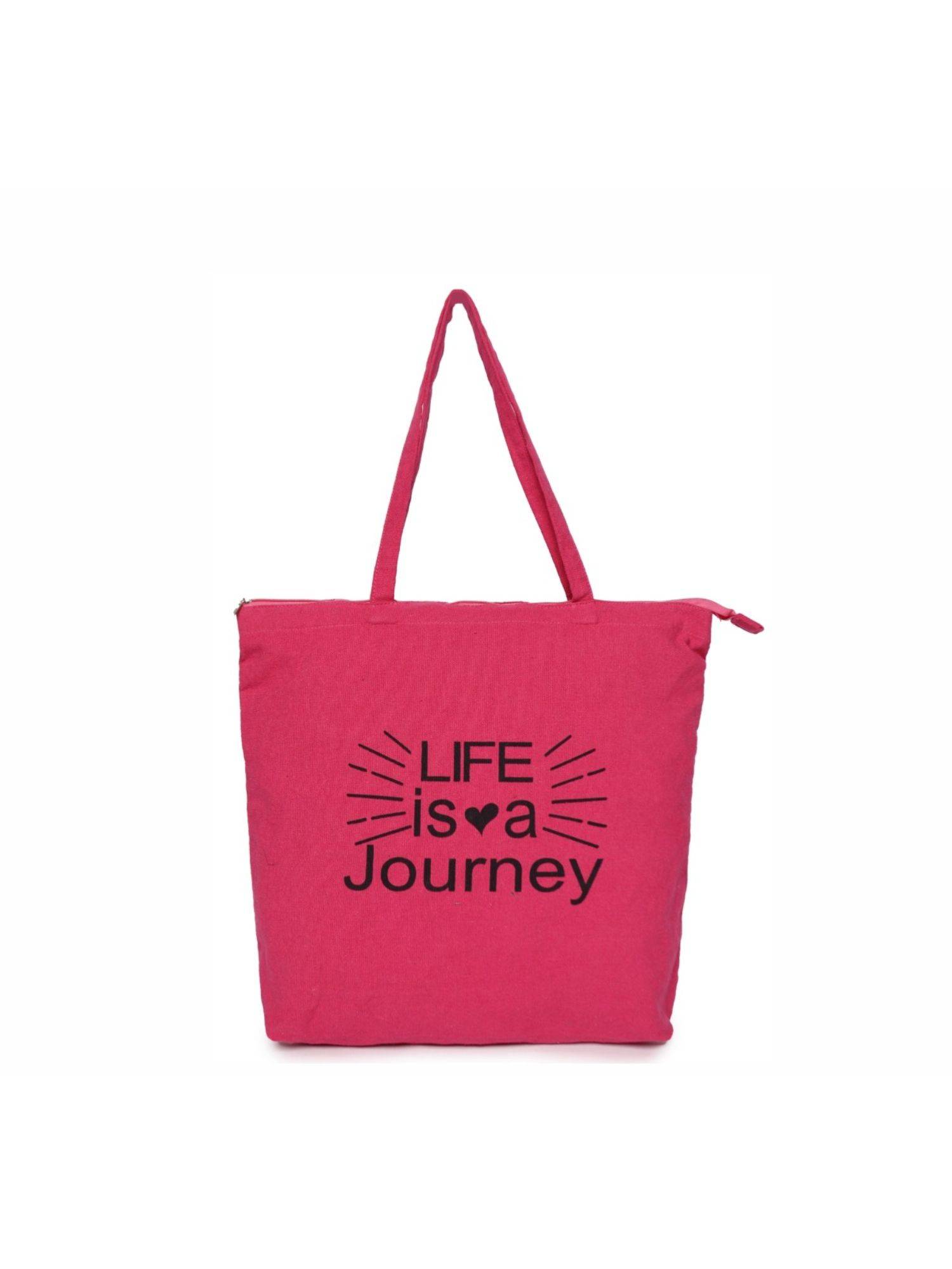 Astrid Printed Tote Bag For Women With Zipper Closure Pink