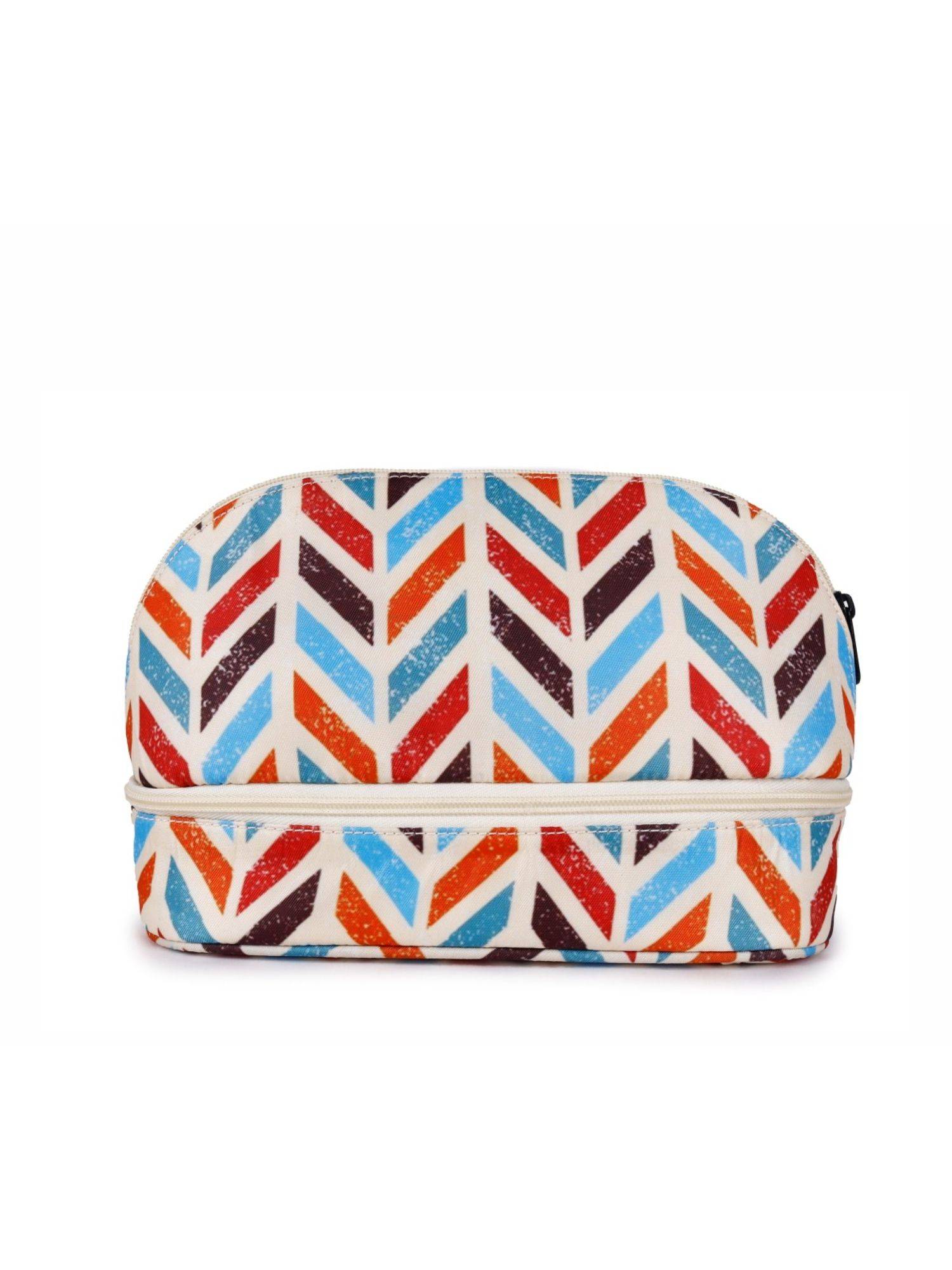 Astrid Dual Compartment Makeup Pouch For Girls And Women Red