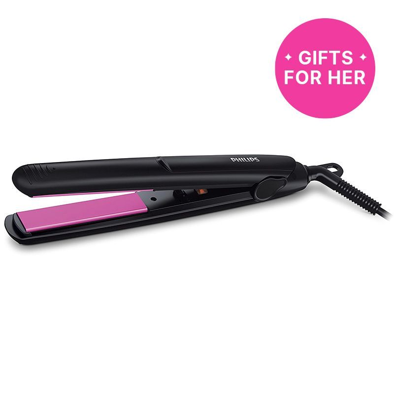 Philips Selfie Hair Straightener I Minimized Heat Damage with SilkPro Care I HP8302/06 - Black