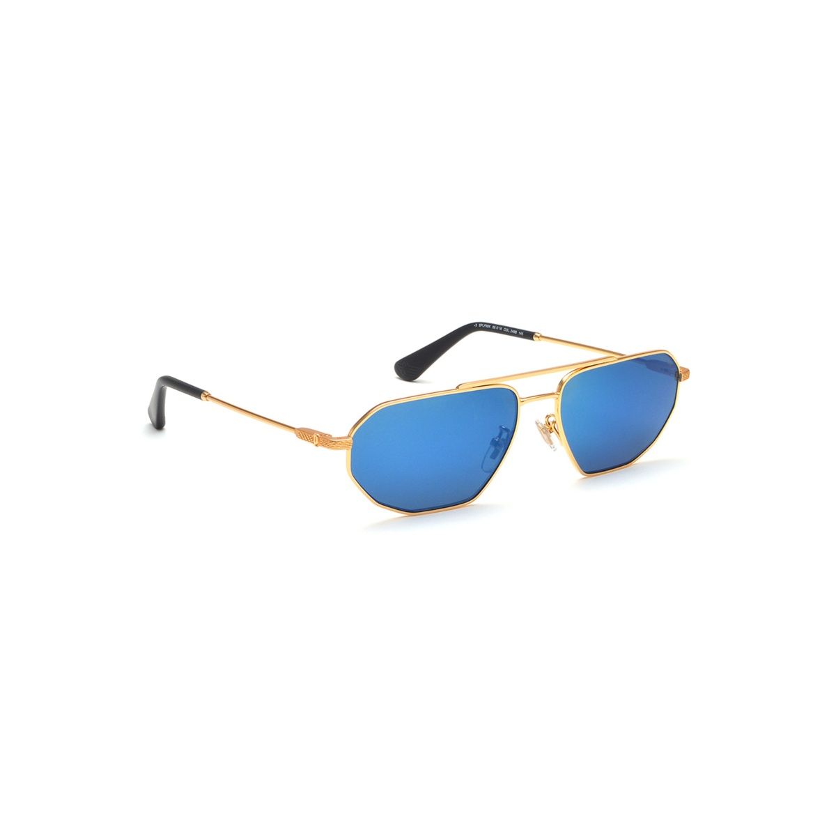 Buy Police Gold Alloy Metal Full Rim Hexagon Sunglass Size 58 For Men