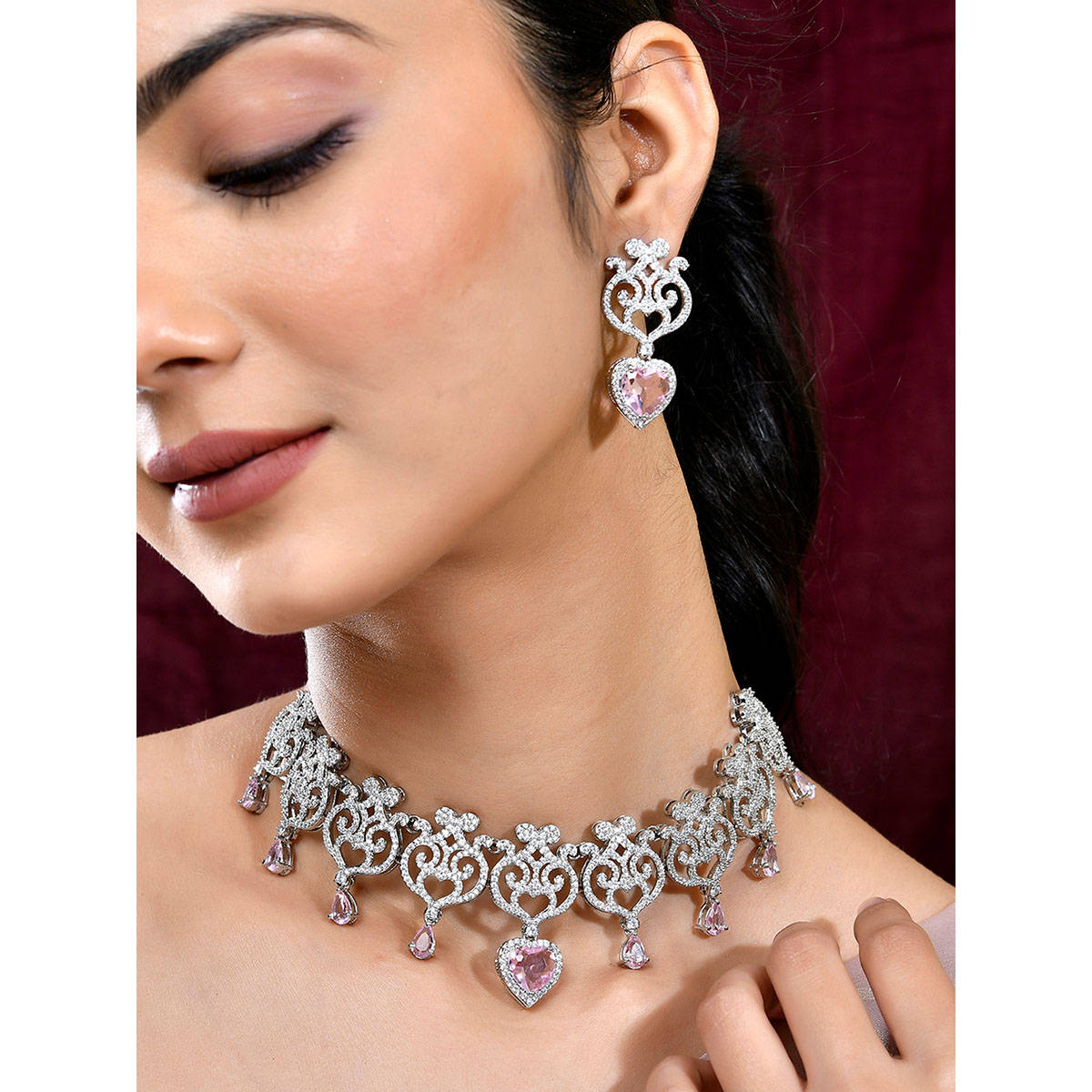 Voylla Royal Romance Amandine Necklace and Earrings