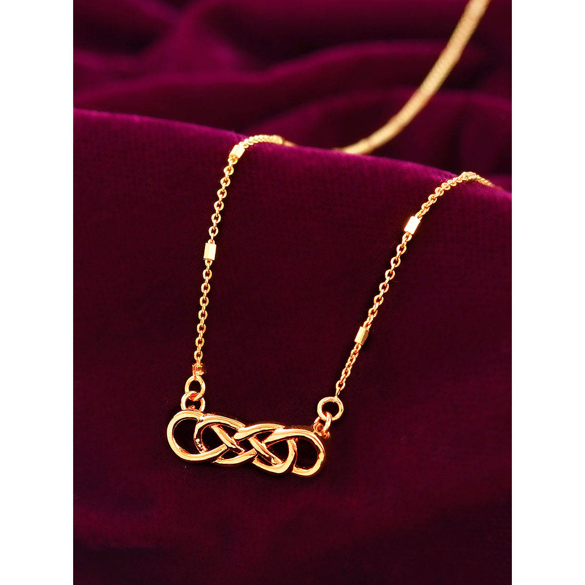 Voylla Valentine's Day Infinity Knot Of Love Pendant Necklace