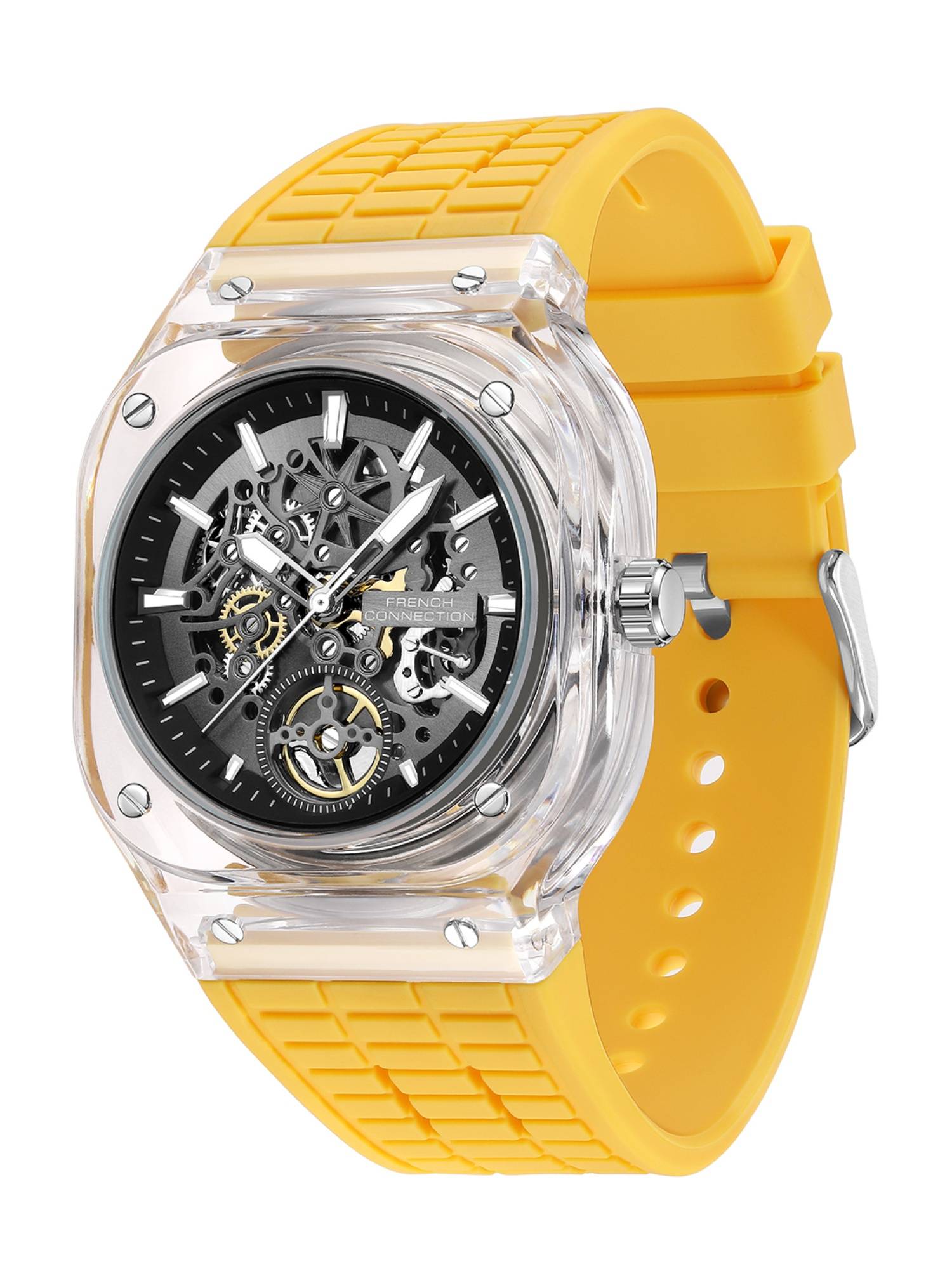 French Connection Men Transparent Skeleton Style Analog Watch - FCG01Y (M)