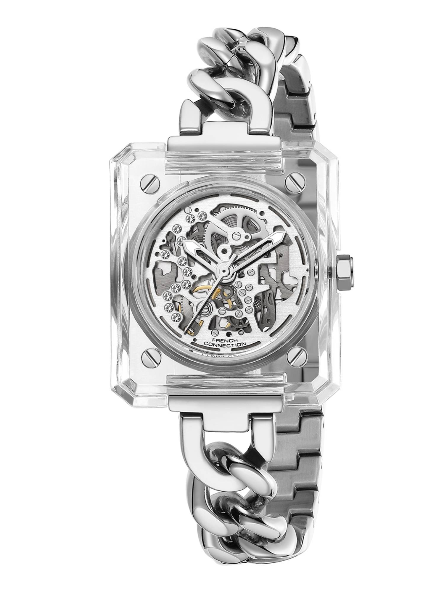 French Connection Women Transparent Skeleton Style Analog Watch - FCG02SM (M)