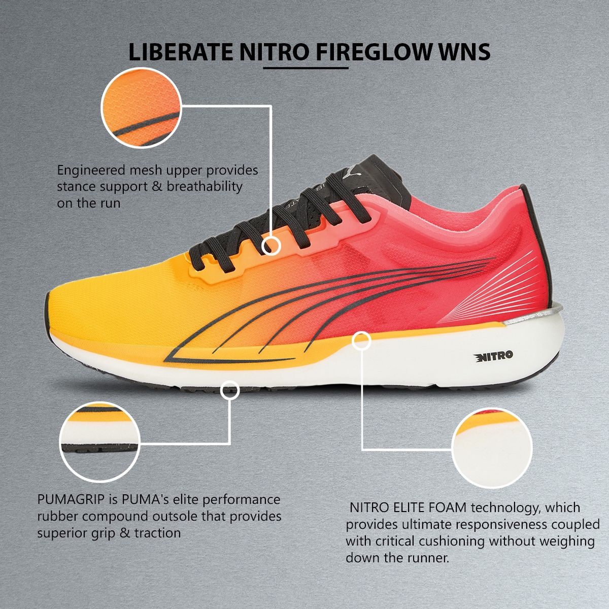 Puma Liberate Nitro Fireglow Womens Orange Running Shoes Buy Puma Liberate Nitro Fireglow