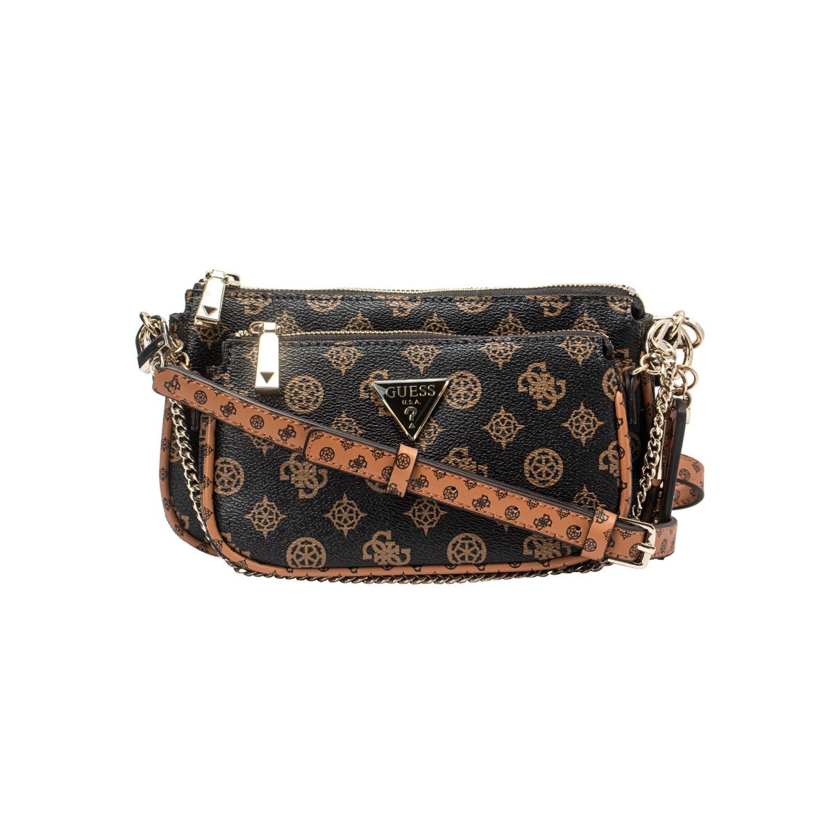 Guess ARIE DOUBLE POUCH CROSSBODY, Brown : Buy Online at Best