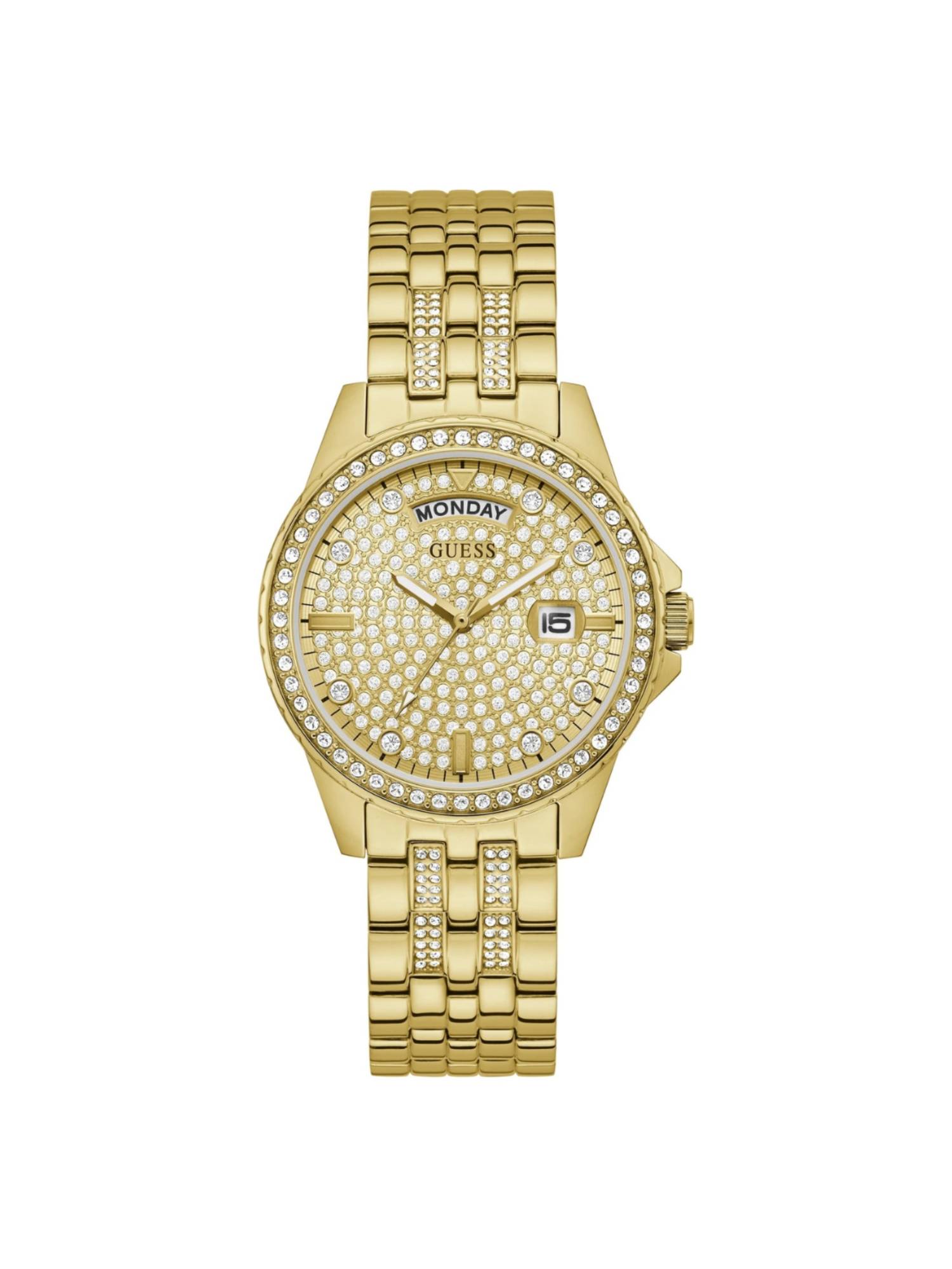 Guess Round Champagne Dial Analog Women Watch - GW0254L2 (M)