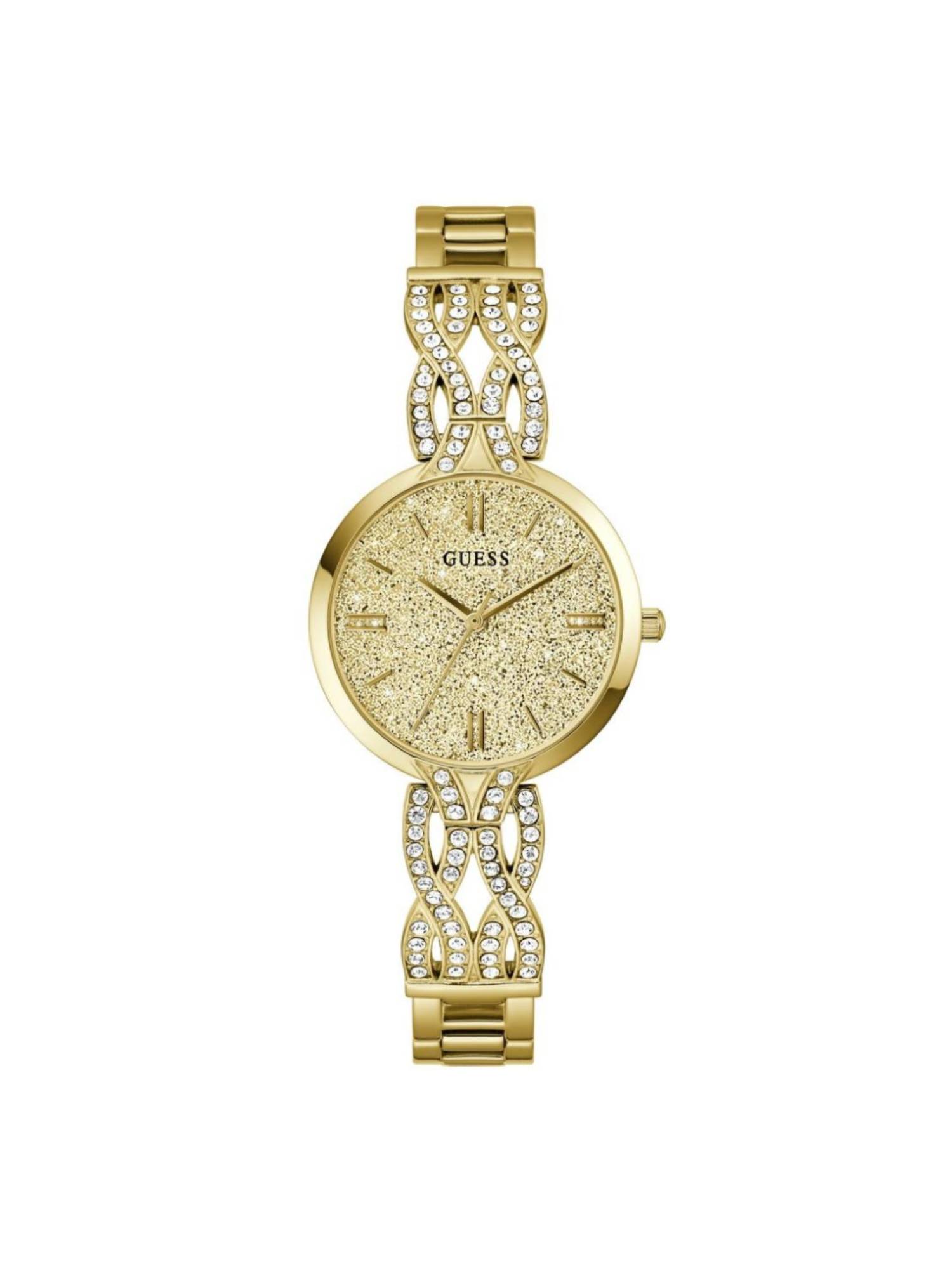 Guess Be jewelled Women Gold Dial Analog Watch - GW0868L2 (M)