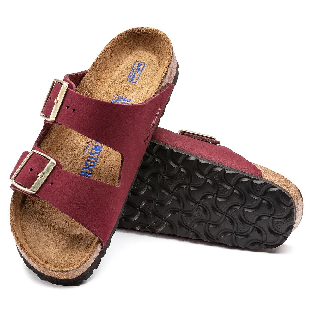 Buy Birkenstock Arizona Soft Footbed Red Narrow Width Women Two