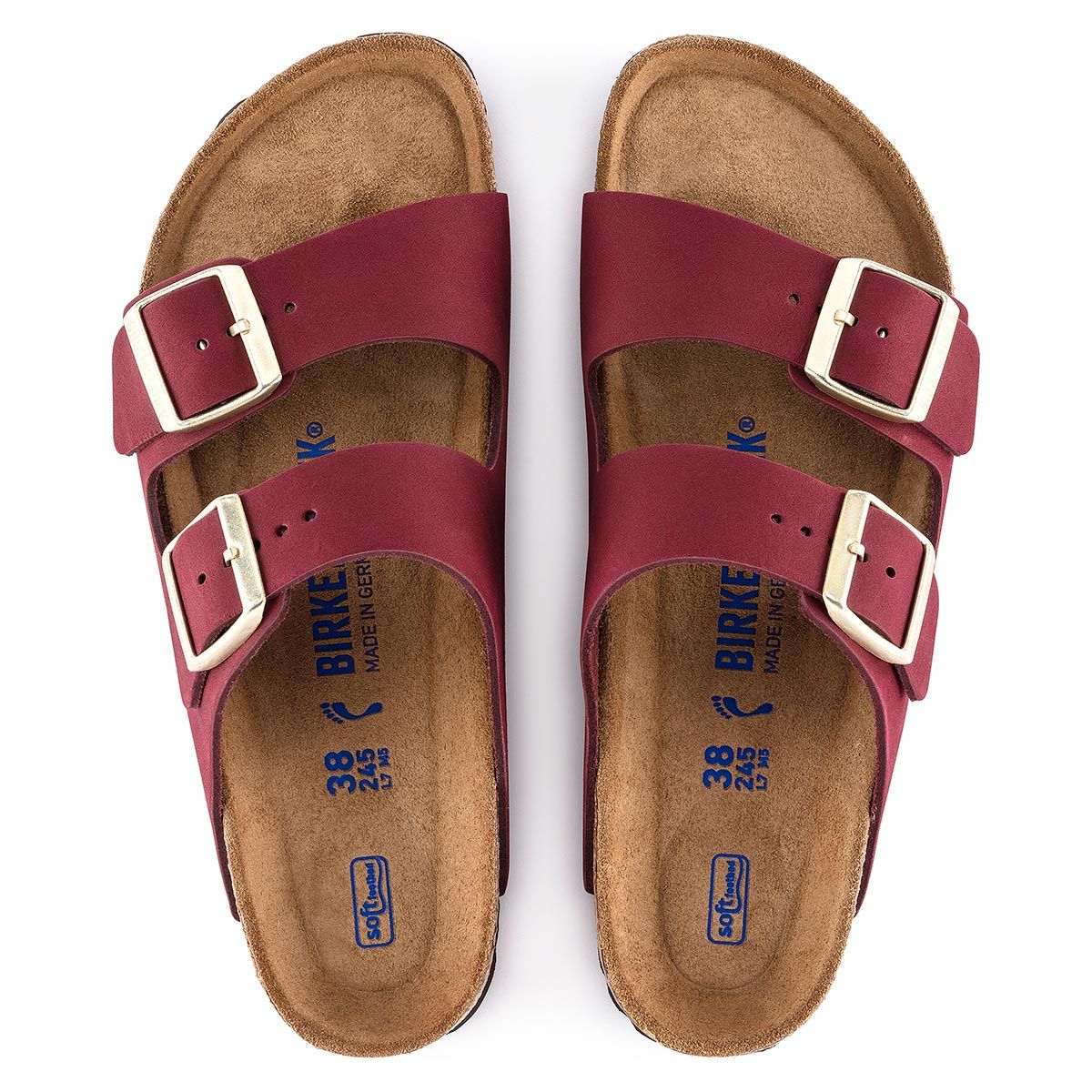 Buy Birkenstock Arizona Soft Footbed Red Narrow Width Women Two