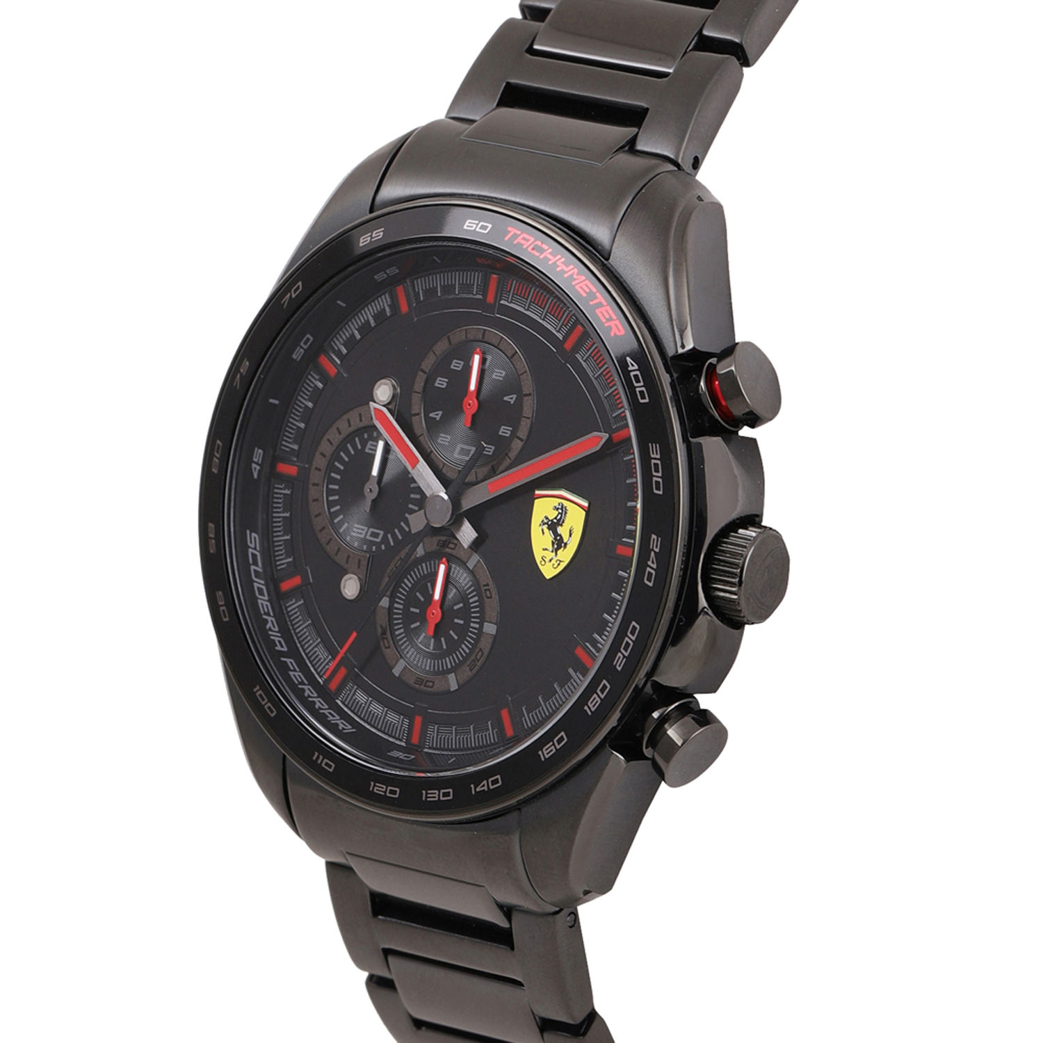SCUDERIA No.100〜No.145 Ferrari Scuderia Chronograph Black Dial Brown Leather Mens Watch
