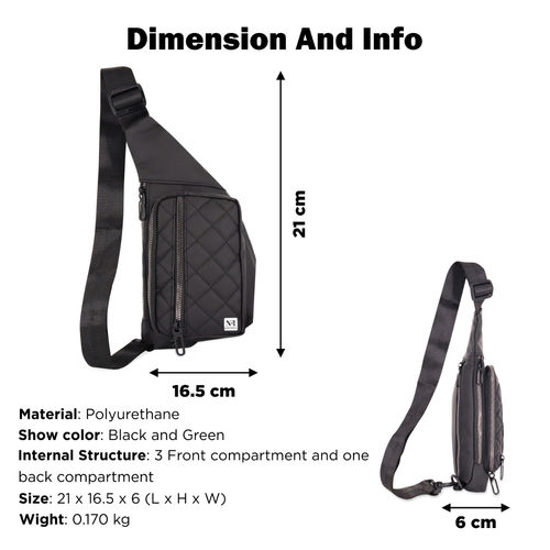 NFI Essentials Sling Bag for Men, Shoulder Bag with Lightweight Crossbody Backpack Water Resistant (Green) At Nykaa, Best Beauty Products Online
