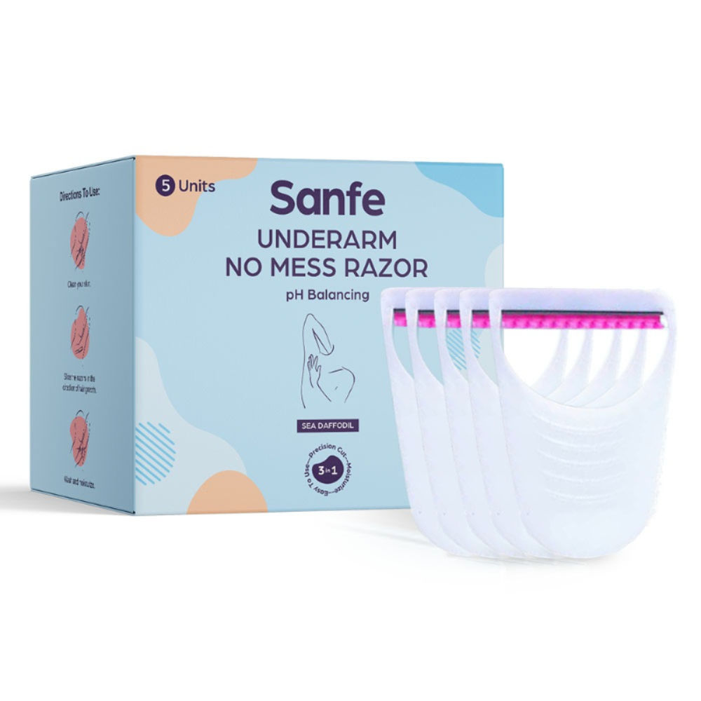 Sanfe Underarm No Mess Razor for Womens Hair Removal with Sea Daffodil