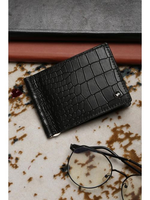 Buy Louis Philippe Men Black Textured Genuine Leather Wallet Online
