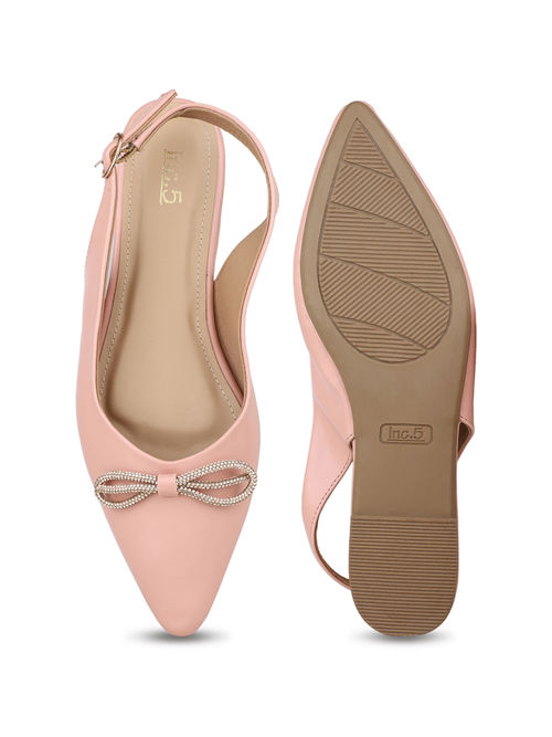 Buy Women Peach Casual Solid Pointed Toe Flat Sandals Online