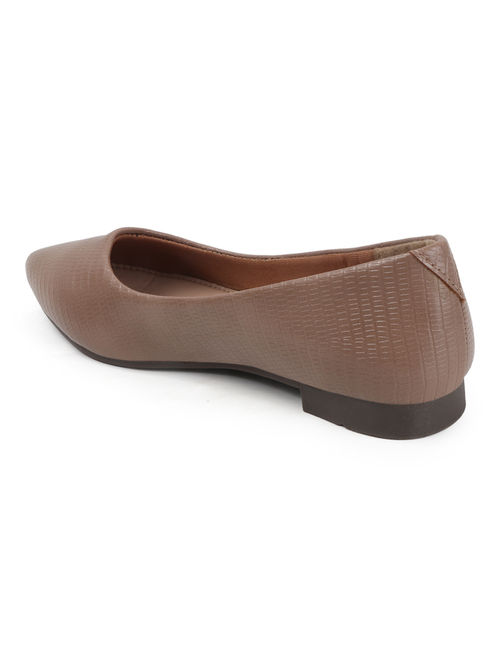 Pointed Toe Tan Flat Shoes Womens Uk Buy ELLE Women Beige Textured