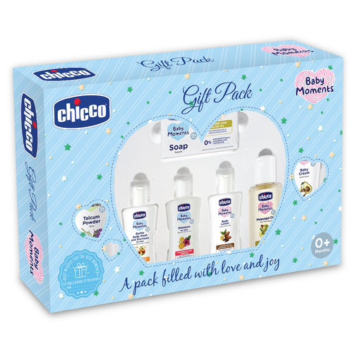 Chicco Baby Moments Caring Gift Set For Babies -Blue