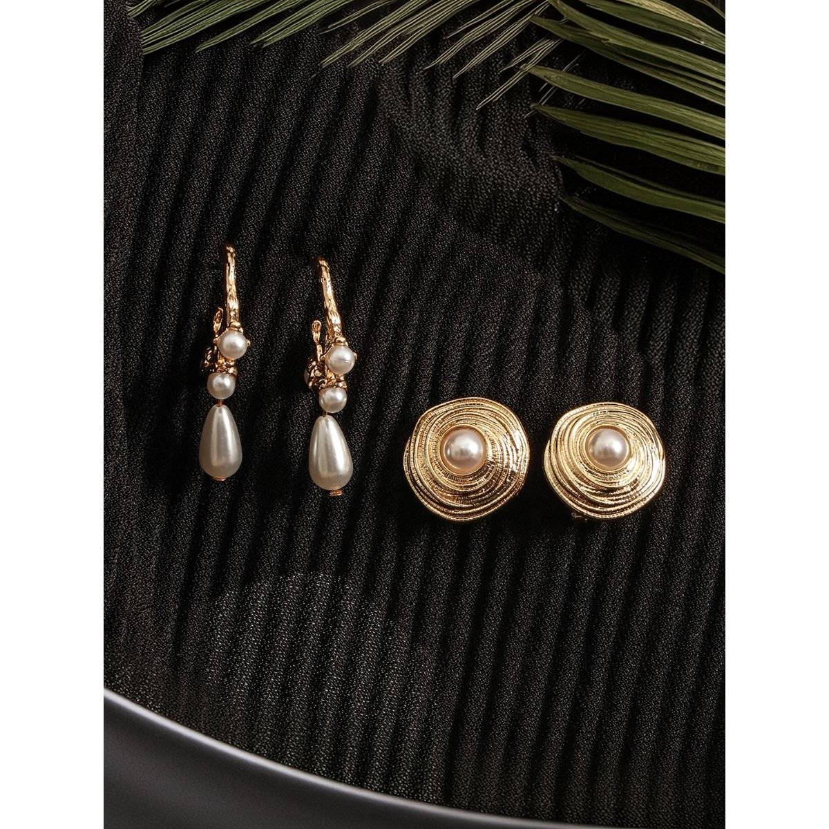 Aatmana White Plated Contemporary Hoops (Pack of 2)