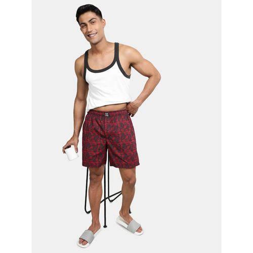 Buy Men's Super Combed Mercerized Cotton Woven Printed Boxer Shorts with  Side Pocket - Nickle US57