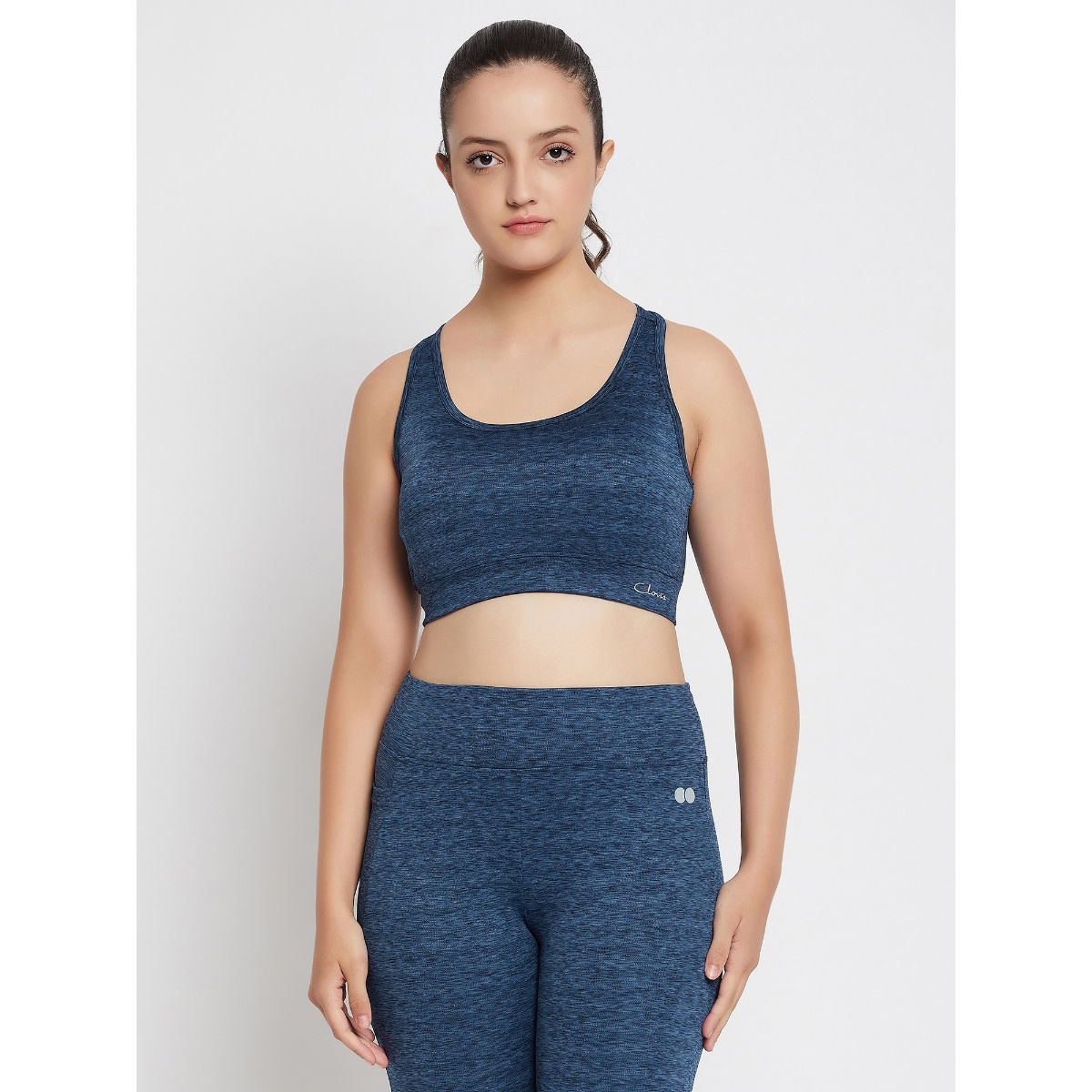 Buy Medium Impact Padded Racerback Sports Bra with Removable Cups in Navy  Online India, Best Prices, COD - Clovia - BR2084K08