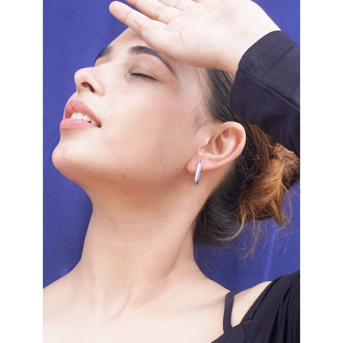 Niscka Stylish Silver-Plated U-Shaped Hoop Earrings