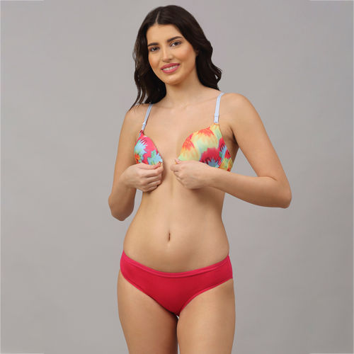 Buy Perfect front closure Pushup Bra Panty Set - Multi-Color Online