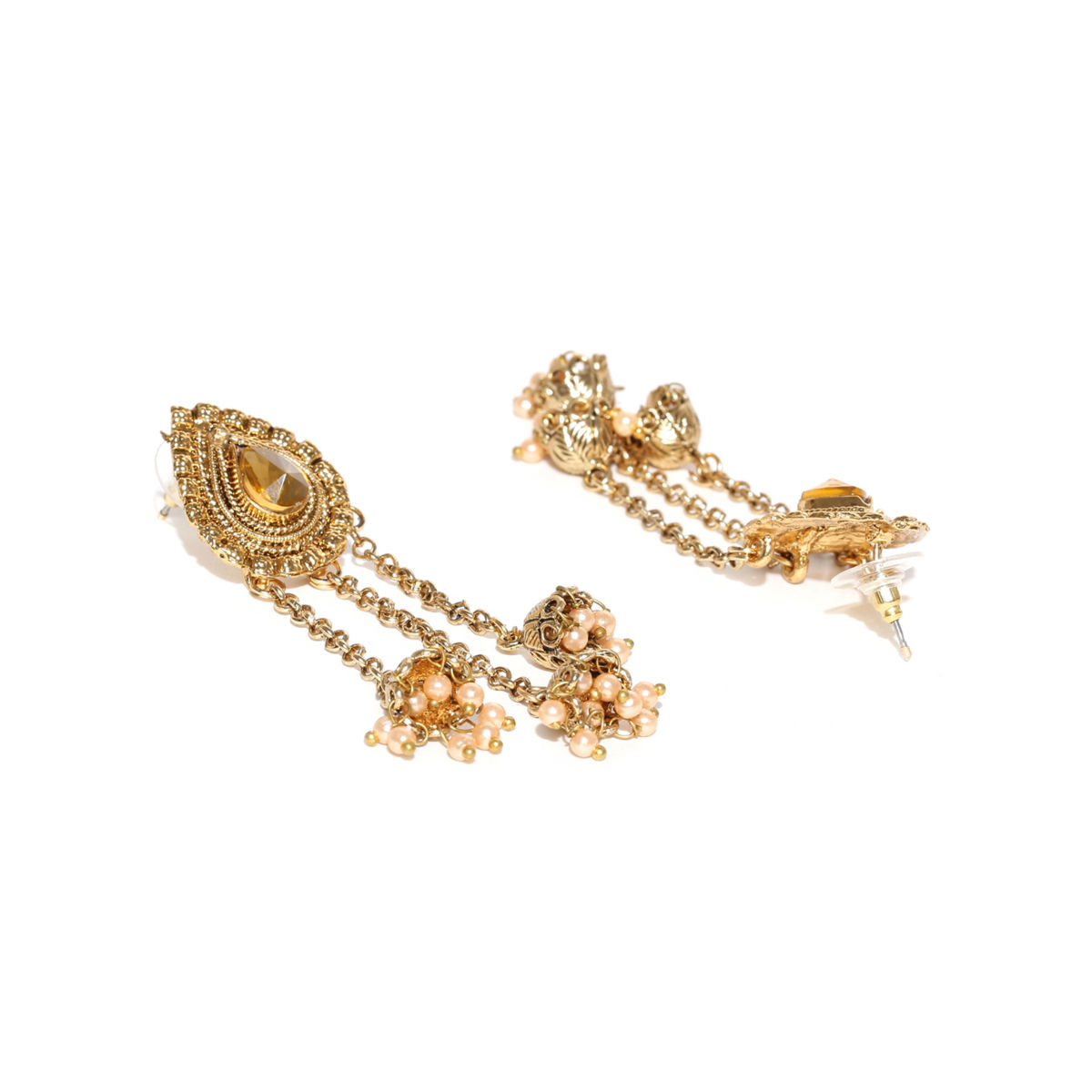Zaveri Pearls Combo Of 2 Gold Tone Traditional Tassel Jhumki Drop Earrings ZPFK6396 Buy