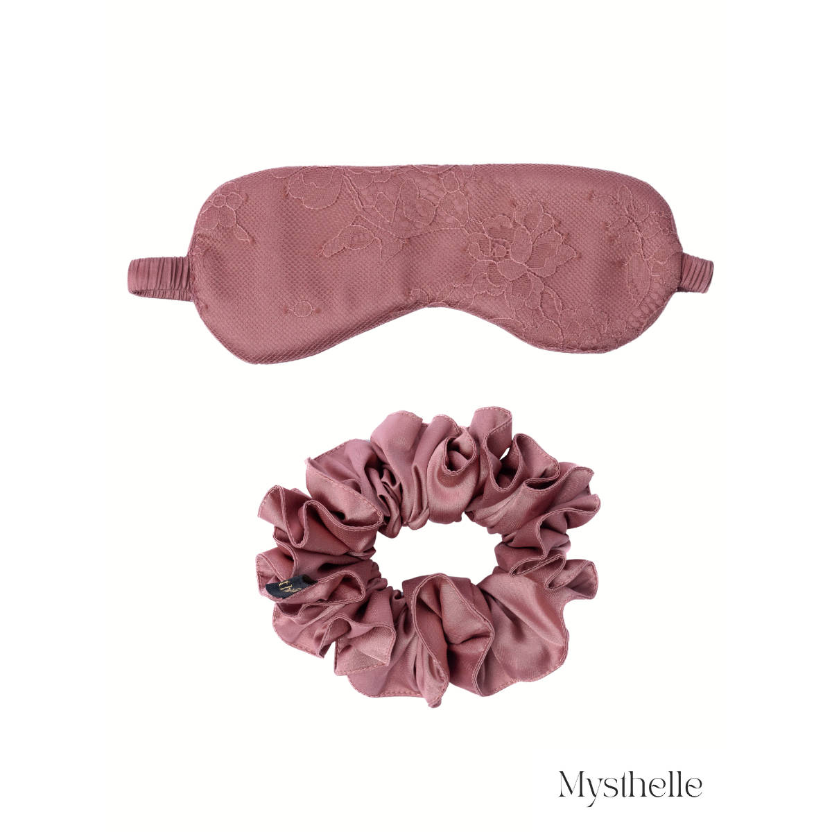 Mysthelle Pink Lace Scrunchie and Eyemask (Set Of 2)