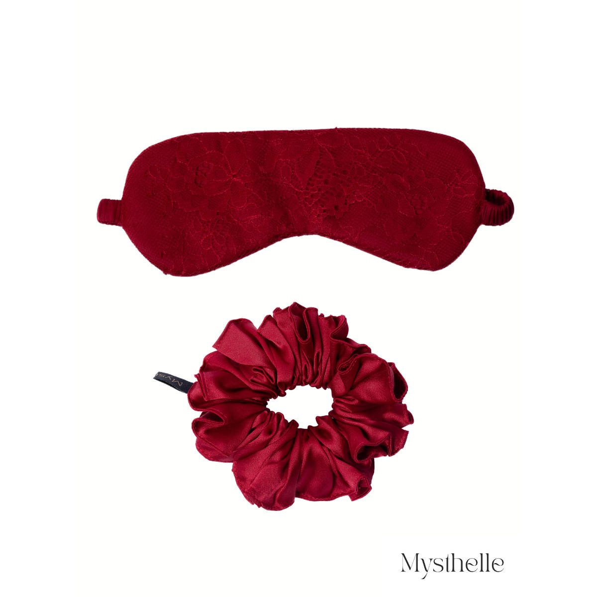 Mysthelle Red Lace Scrunchie and Eyemask (Set Of 2)