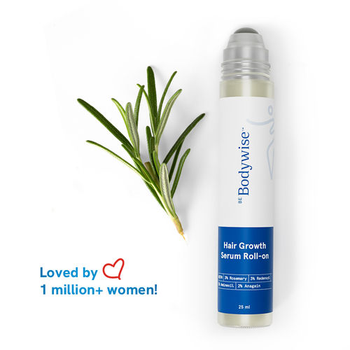 Be Bodywise Hair Growth Serum Roll On - 3% Rosemary, 3% Redensyl & 2% Aminexil For New Hair Growth