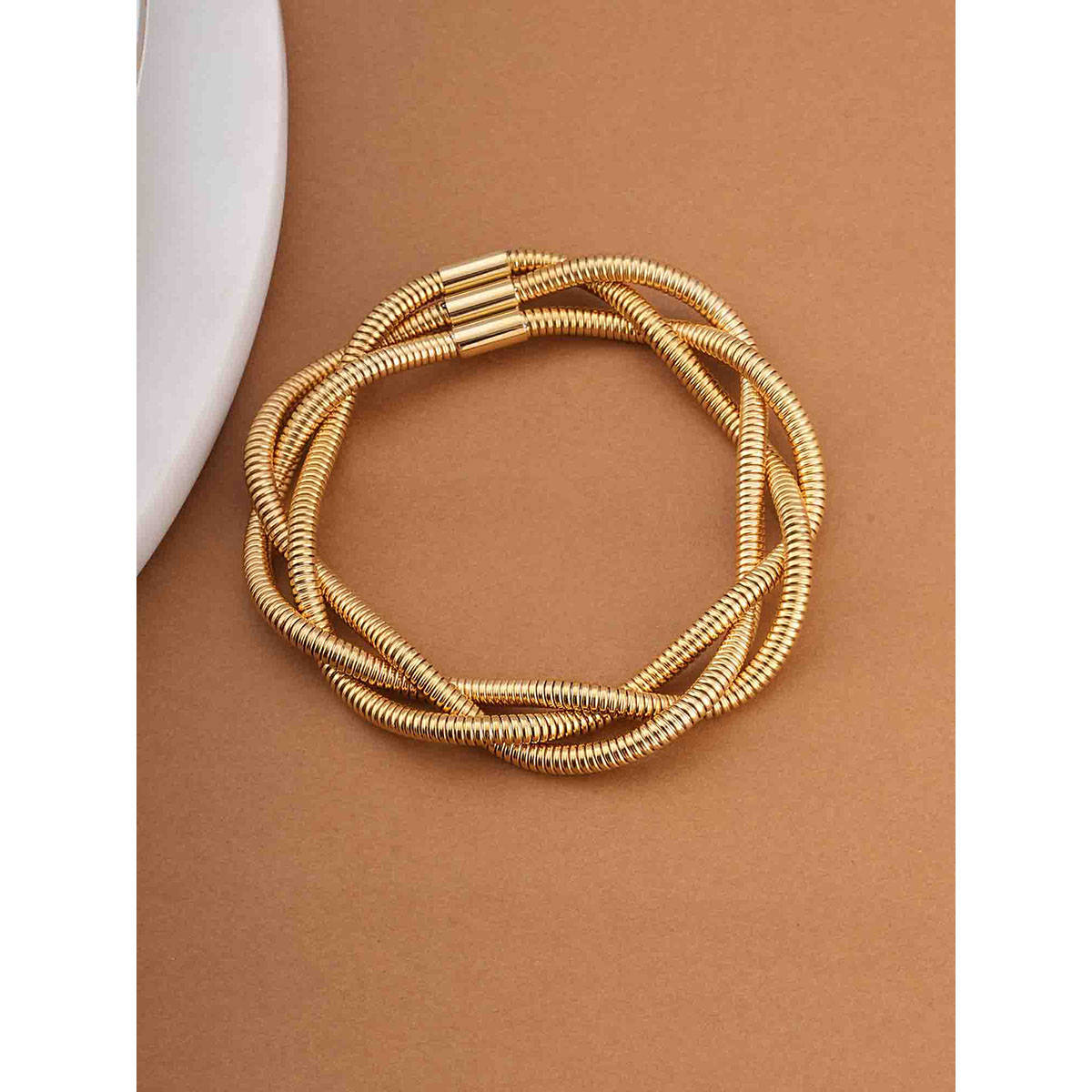 Palmonas Tri Spiral Wire Waterproof and Anti-Tarnish Bracelet for Women's